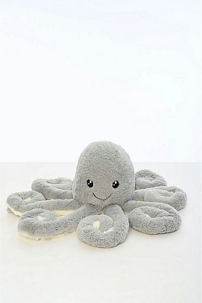 Şeker Adası Gray Plush Octopus - Sleep and Playmate