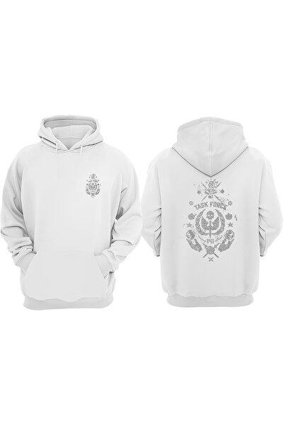 THEWERT Унісекс Task Force 141 Крило Дизайн Передній і задній принт Нормальний крій Білий Світшот