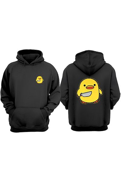 THEWERT Hanorac negru unisex cu design cu înjunghiere în față și în spate