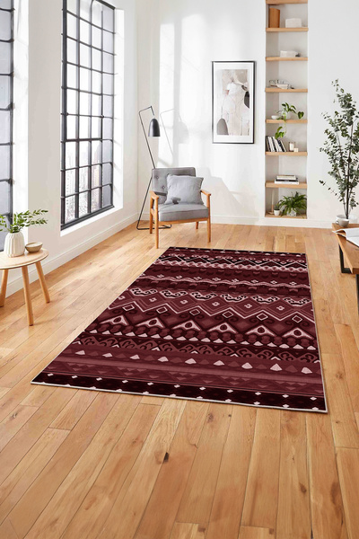 Napoli Home Baskılı Etnik Otantik Desen Görünümlü Yıkanabilir Kaymaz Taban Yo...