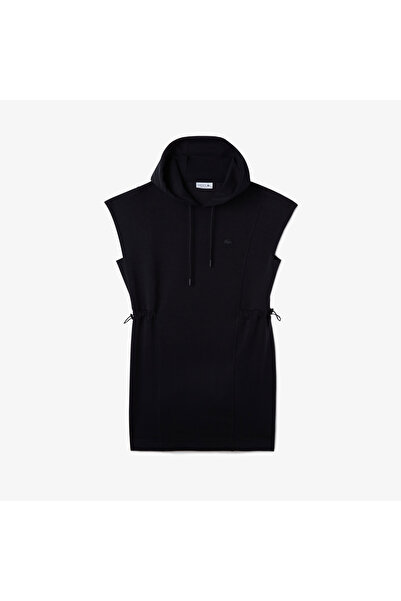 Lacoste Kadın Straight Fit Kapüşonlu Siyah Elbise