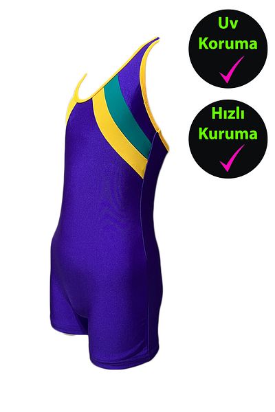 CUPSEA Girl's Swimming Lycra Swimsuit with Shorts 40 Factor Sun UV Protection