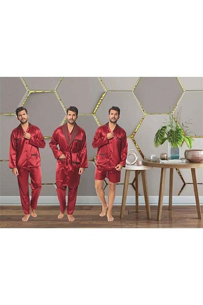 JESTİNA Σετ ανδρική σατινέ φόρμα γαμπρού 4 τεμαχίων Sattens