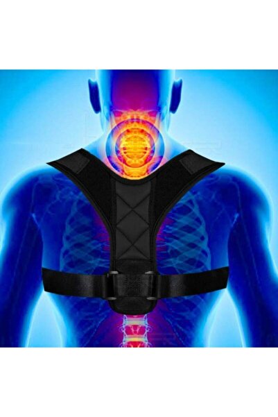 EquinoxMall Leather Patterned Unisex Orthopedic Shoulder Corset - Belted