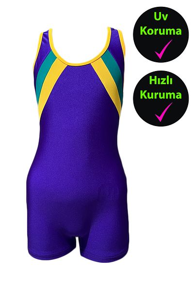 CUPSEA Girl's Swimming Lycra Swimsuit with Shorts 40 Factor Sun UV Protection