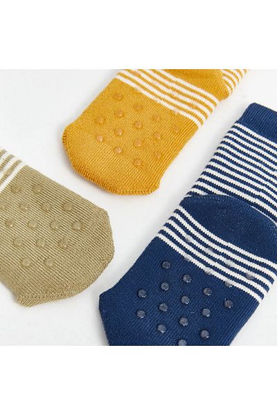 LC Waikiki Чорапи до глезена за бебе момче с щампа в светло каки, 3 броя LCW baby
