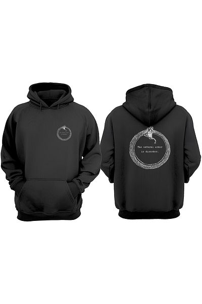 THEWERT Hanorac unisex negru The Natural Order - Imprimat față și spate, potrivire obișnuită