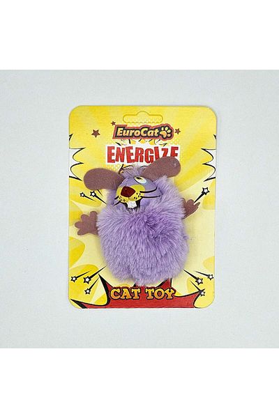 Eurocat Cat Toy Purple Furry Mouse Hnzrn