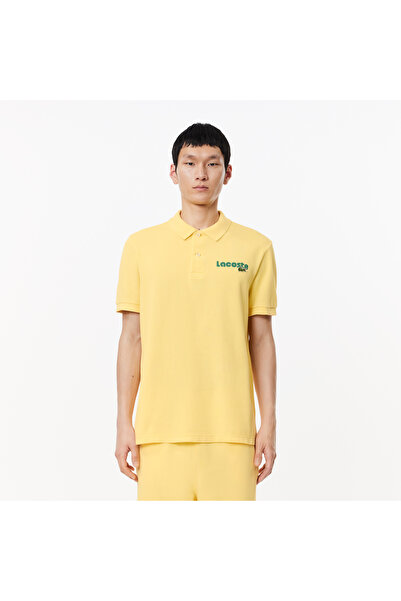 Lacoste Erkek Regular Fit Baskılı Sarı Polo