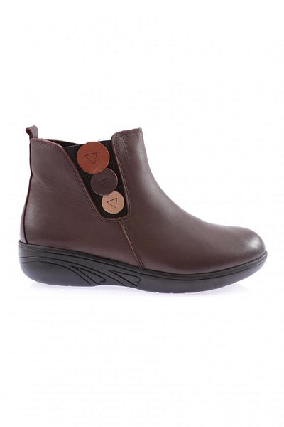 DGN Brown Genuine Leather Women's Sneakers - 38213217