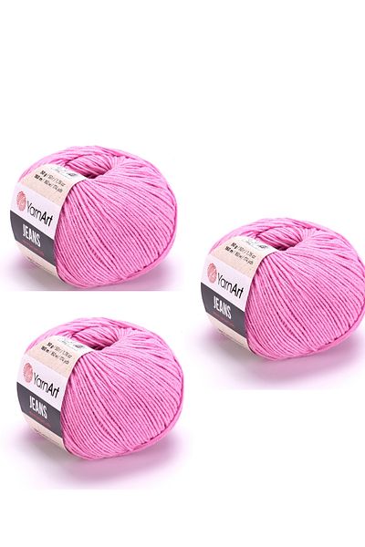 Yarnart Yarn Art Jeans 20 Σκούρο Ροζ Amigurumi Πλεκτό Σχοινί Ζακέτα Πλεκτό Σχοινί Baby Floss Punch Floss 3 Pack