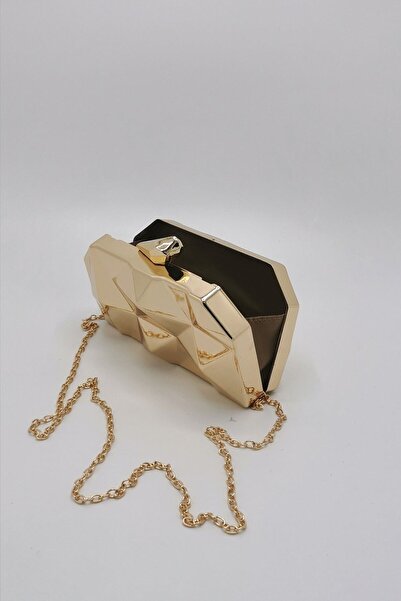 NAZART Geantă de seară din metal auriu 921