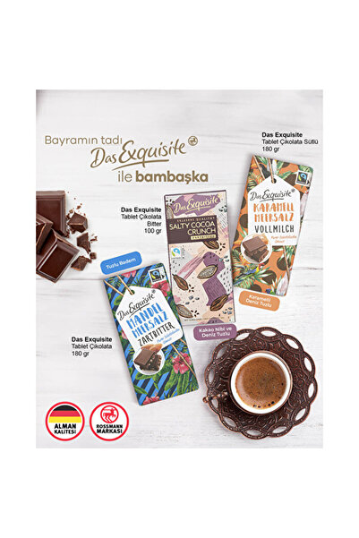 Das Exquisite - Çikolata Bitter Kakao Parçacıklı Ve Deniz Tuzlu - - 100 gr