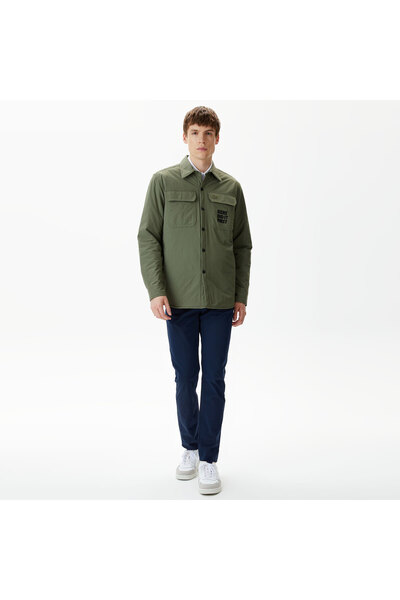 Lacoste Erkek Regular Fit Baskılı Haki Gömlek