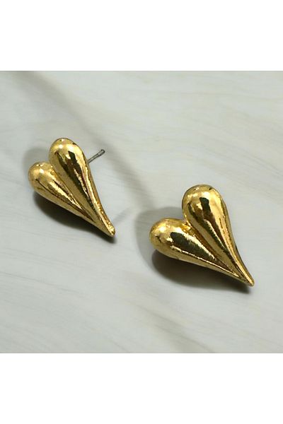Chantaky 107 15 Gold Gold Heart Earrings