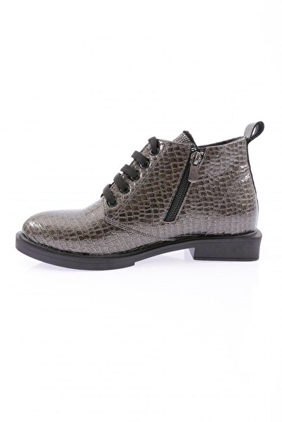 DGN Γυναικεία μποτάκια με κορδόνια 222-22k Platinum Crocodile