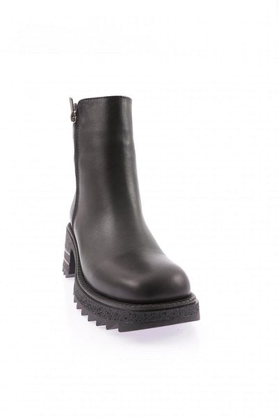 DGN Black Genuine Leather Women's Boots - 9113882