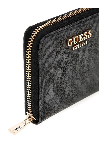 Guess Portofel mic cu fermoar ECO ERICA SLG pentru femei - negru