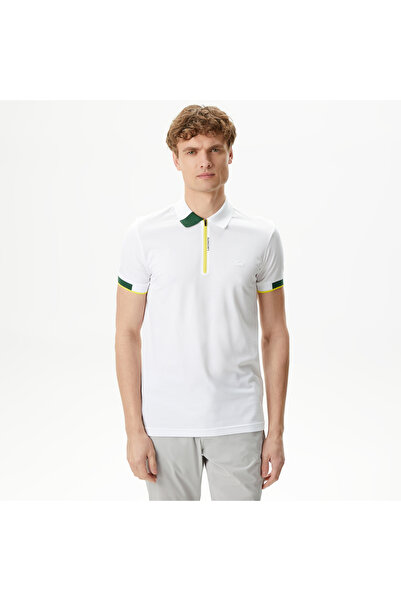 Lacoste Erkek Oversize Fit Fermuarlı Beyaz Polo