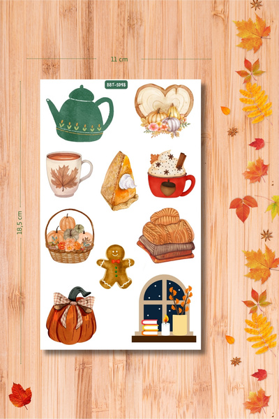 Burak Baskı Tasarım Autumn Warm and Comfortable My Home Sticker - Planner, Bu...