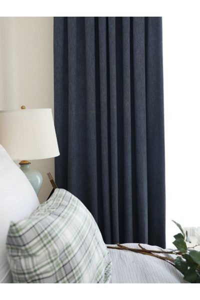 Ran Perde Düz Fon Perde -Pilesiz - Tek Kanat - Gece Mavisi