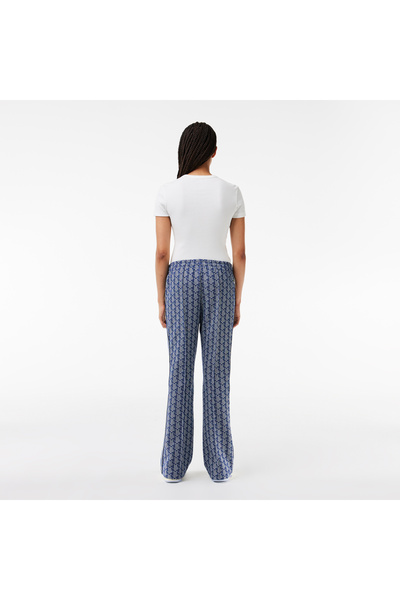 Lacoste Kadın Straight Fit Monogram Mavi Eşofman Altı