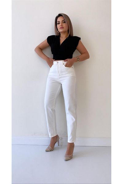 SEDA FİDAN Poema Mom Jean Ecru