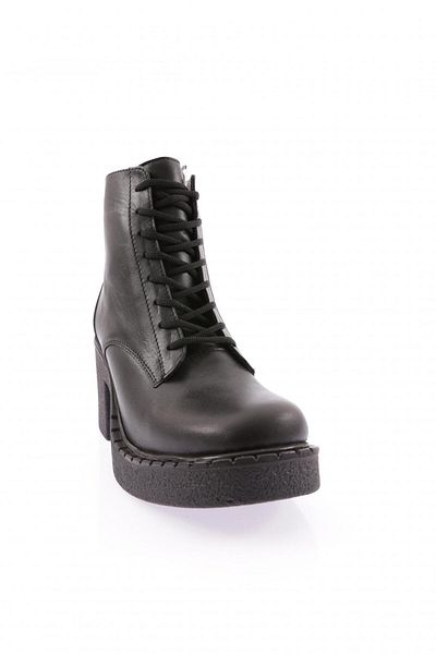 DGN Black Genuine Leather Women's Boots - 9171882