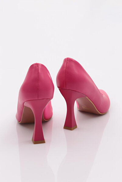 DGN Kadın Sivri Burun Parmak Dekolteli Yanı Transparan Uzun Topuklu Ayakkabı