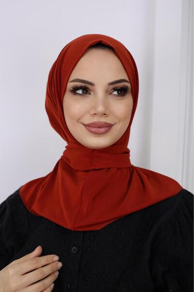 Trablus Çıtçıtlı Hijab Bone Kiremit