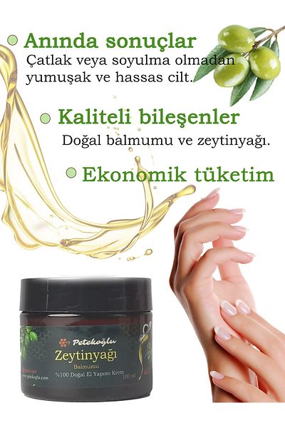 Petekoğlu (100ML) 100% Natural Handmade - Olive Oil Beeswax Moisturizing Cream