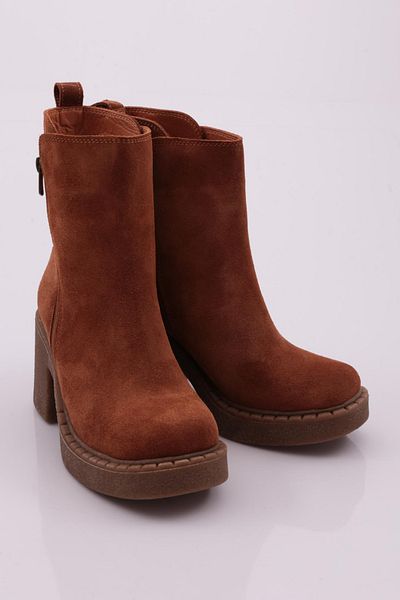 DGN Tan Suede Leather Women's Boots