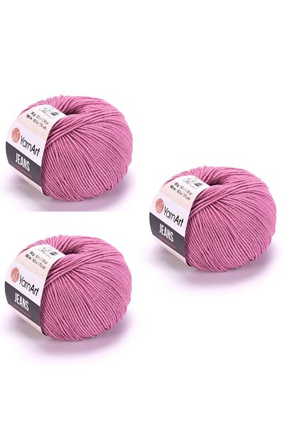 Yarnart Yarn Art Jeans Αμιγκουρί Πλέξιμο Νήμα 65 Σαθρός Ρόδος Χρώμα Πλεκτό Καρφίτσα Νήμα Βρεφικό Νήμα Περφοραρισμένο Νήμα 3 Πακέτο