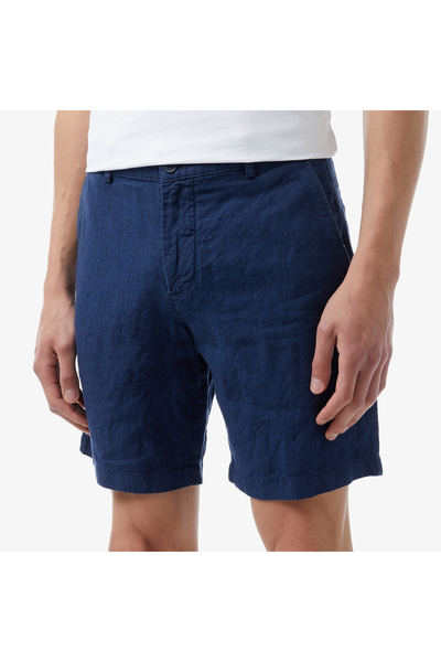 Lacoste Erkek Slim Fit Keten Lacivert Bermuda