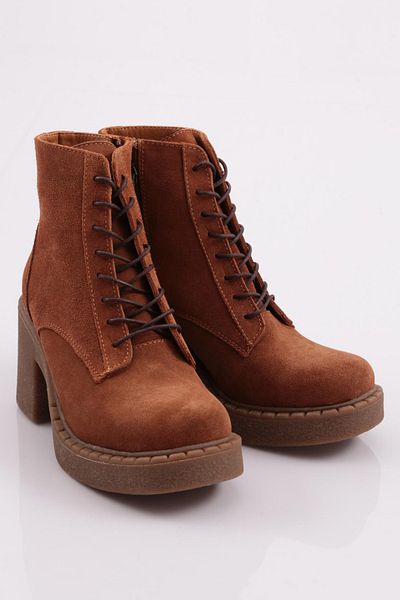 DGN Tan Suede Women's Boots - Genuine Leather 9171882