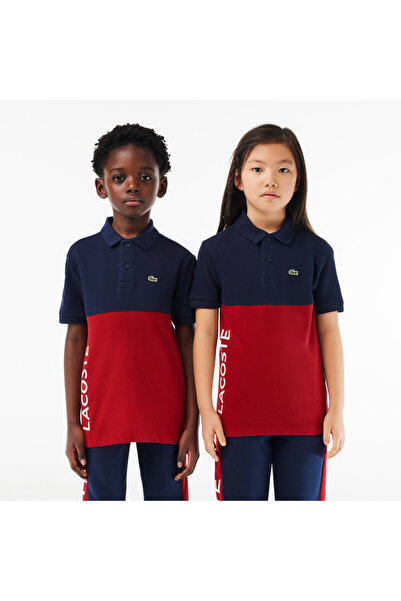 Lacoste Çocuk Renk Bloklu Bordo Polo