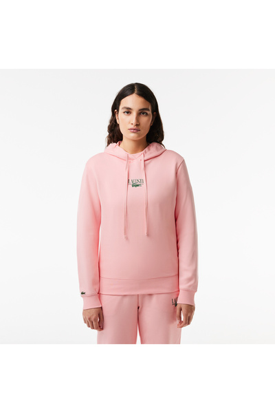 Lacoste Classic Kadın Polo Yaka Pembe Sweatshirt