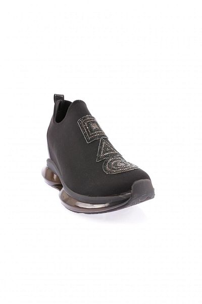 DGN Pantofi pantofi pantofi de damă cu talpă groasă, cu detalii elastice, argintii, negri 21653136