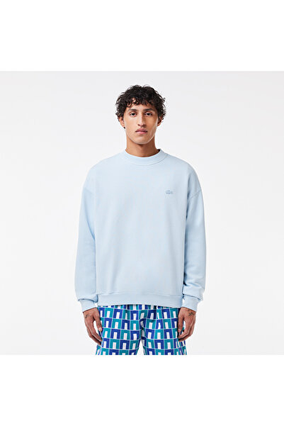 Lacoste Erkek Loose Fit Bisiklet Yaka Açık Mavi Sweatshirt