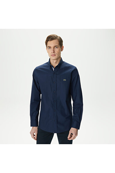 Lacoste Erkek Slim Fit Lacivert Gömlek