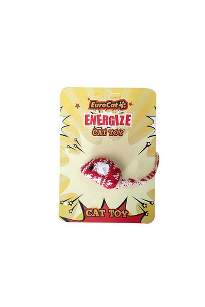 Eurocat Cat Toy Red White Knitted Mouse Zrnet