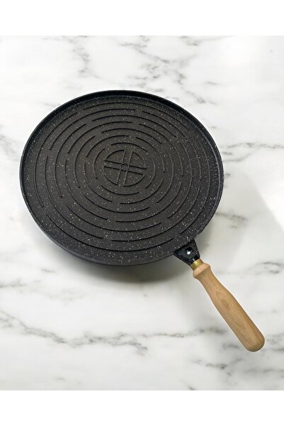 Ulutaş Çift taraflı granit döküm gözleme bazlama ızgara tava  pizza börek fır...