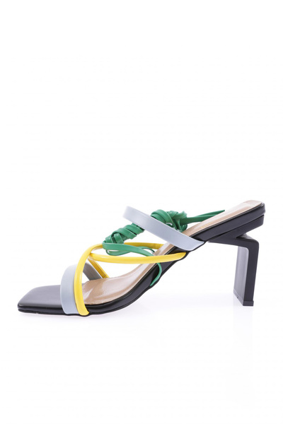 DGN K9000 Women's Blunt Toe Cross Strap Heeled Sandals