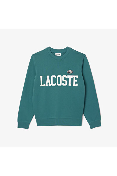 Lacoste Erkek Classic Fit Bisiklet Yaka Baskılı Mavi Sweatshirt