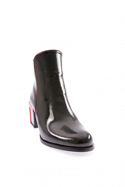 DGN Black Patent Leather Women's Heeled Boots - 82121033