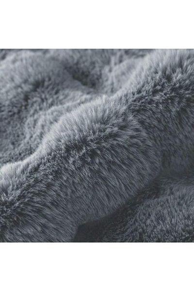 MER HOME Smoke Colored Rabbit Plush 80*190cm Size - for Three People Embossed Sofa (1 Piece)