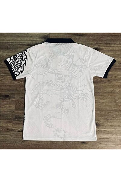 Aesthia Mingalondon White Kitty Madrid Dragon Чорна футболка на ґудзиках