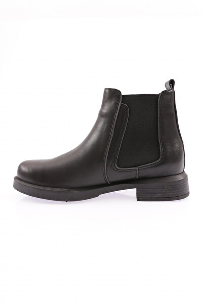 DGN Kadın Strech Detaylı Bot Siyah Hakiki Deri 33642210108