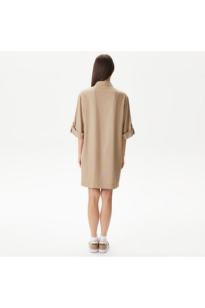 Lacoste Rochie maro cu gât polo pentru damă