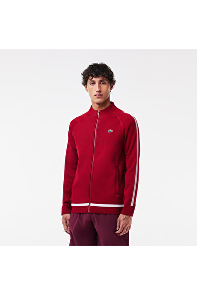Lacoste SPORT x Novak Djokovic Erkek Bisiklet Yaka Renk Bloklu Kırmızı Sweats...